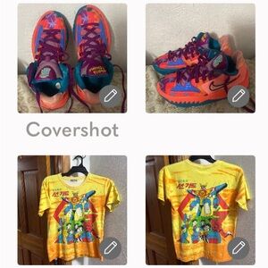 NIKE 1🌎sz5.5👟+anime tie-dye Transformers tee SzL